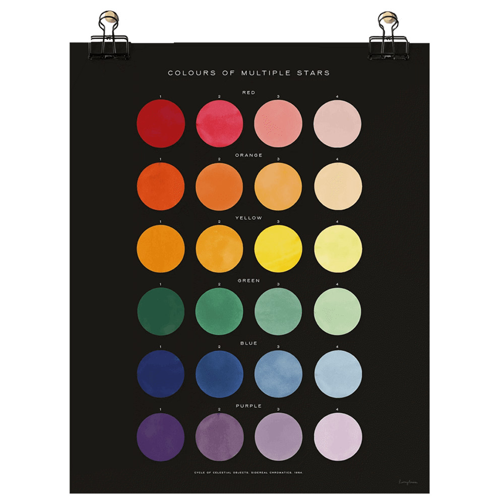 Roomytown Colours Of Multiple Stars Unframed Fine Art Print 38 x 35.5cm